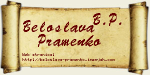 Beloslava Pramenko vizit kartica